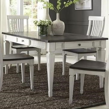 Liberty Furniture Allyson Park Transitional 4 Drawer Rectangular Leg Table Zak S Home Dining Tables