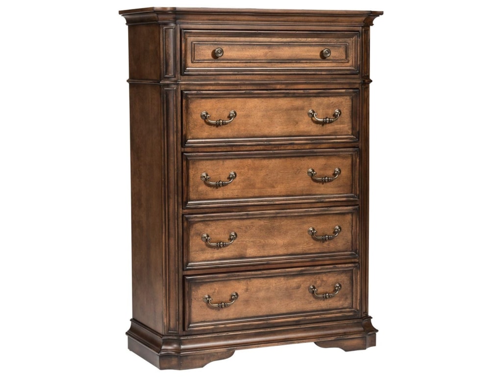 Amelia Traditional 5 Drawer Chest Of Drawers With Light Distressing By Liberty Furniture At Royal