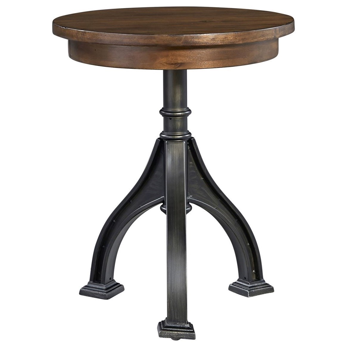 Arlington Industrial Chair Side Table With Metal Pedestal Base By Liberty Furniture At Rotmans