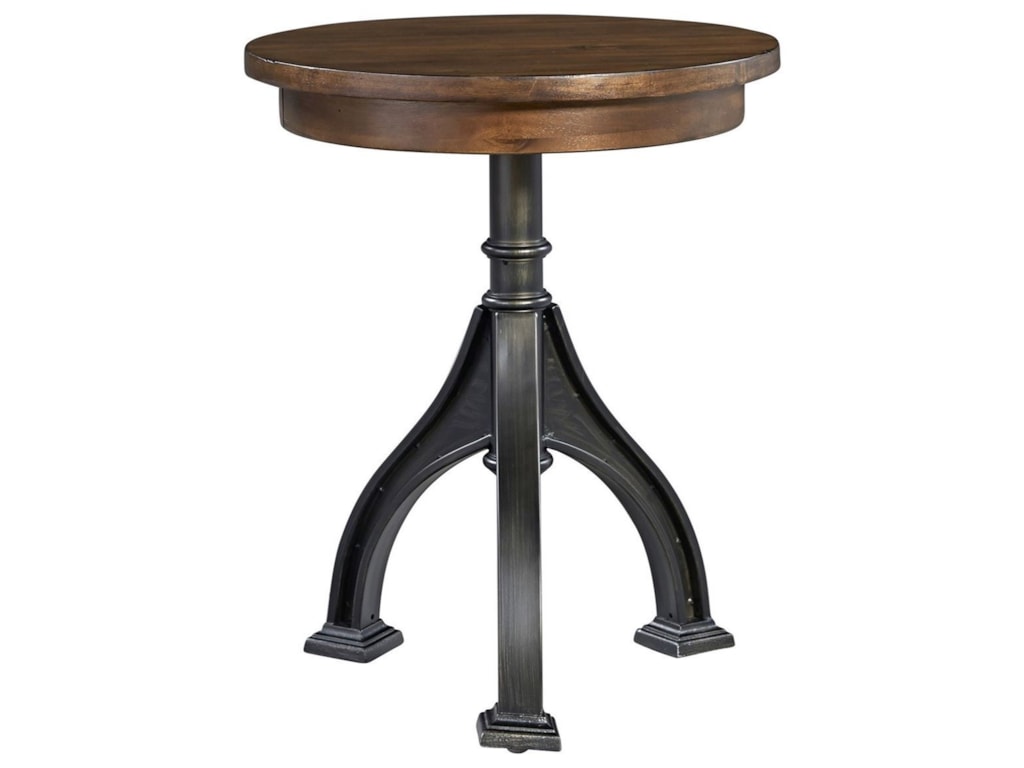 Arlington Industrial Chair Side Table With Metal Pedestal Base By Liberty Furniture At Rotmans