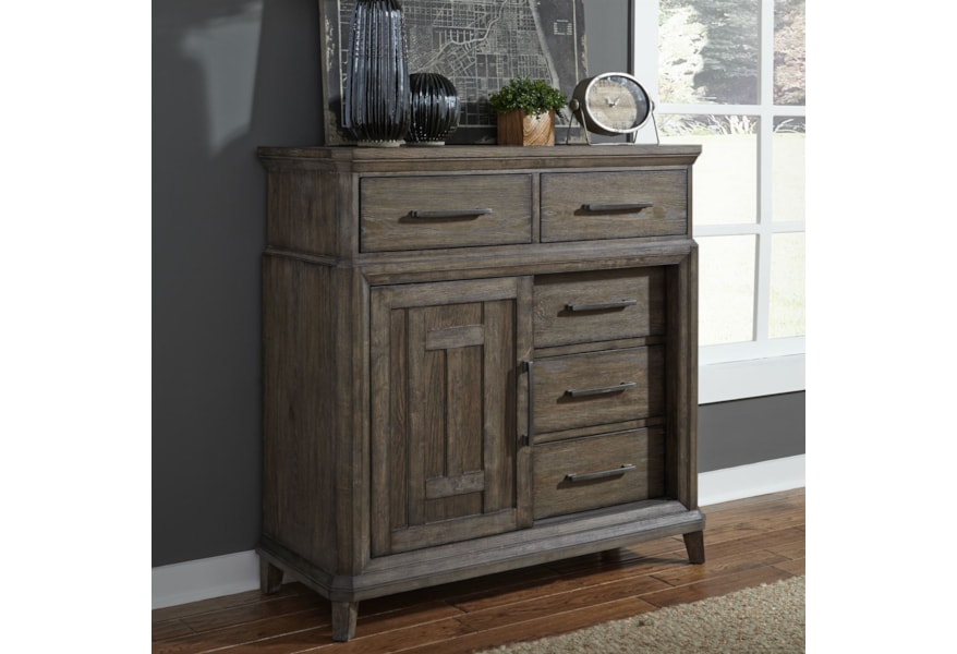 Liberty Furniture Artisan Prairie Transitional 5 Drawer Chest With