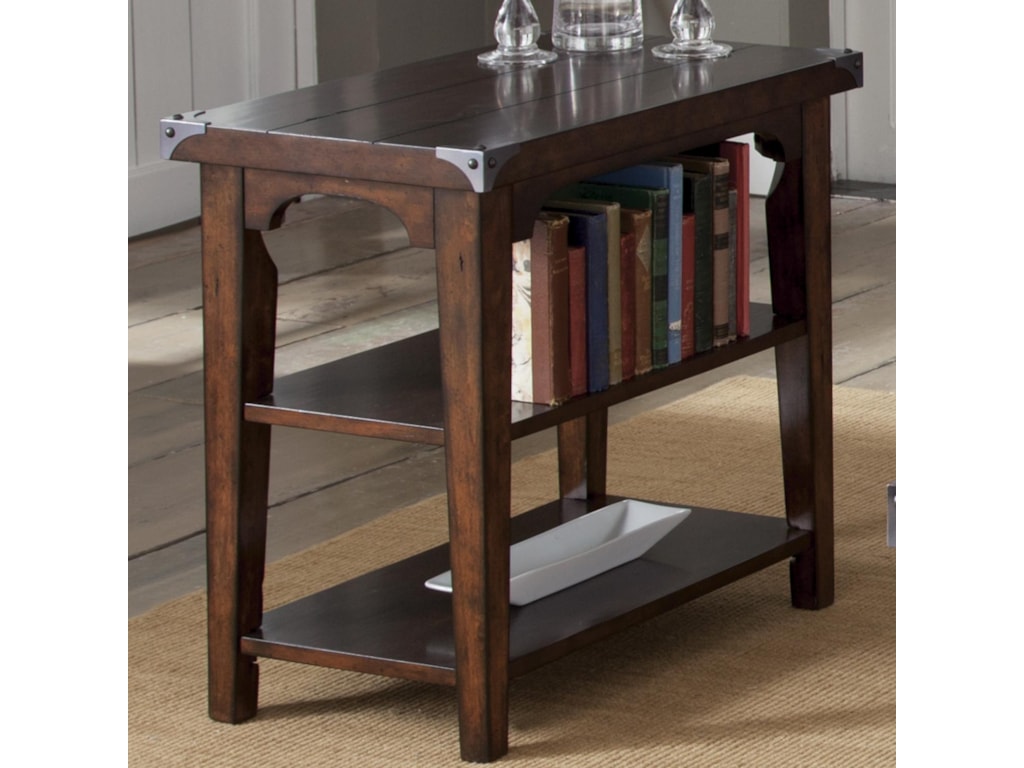 Liberty Furniture Aspen Skies Industrial Casual Chairside End Table With 2 Shelves Royal Furniture End Tables Liberty Furniture Aspen Skies Industrial Casual Chairside End Table With 2 Shelves Royal Furniture End Tables