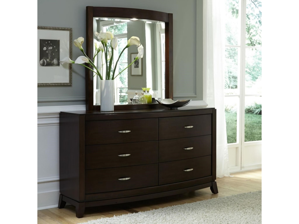 Liberty Furniture Avalon 6 Drawer Dresser And Lighted Mirror