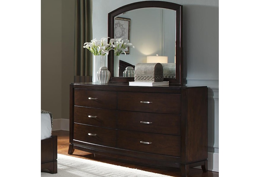 Liberty Furniture Avalon Dresser Arch Top Mirror Set Standard