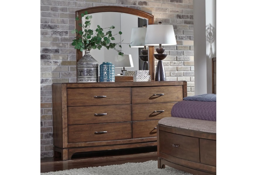 Liberty Furniture Avalon Iii Dresser Arch Top Mirror Set