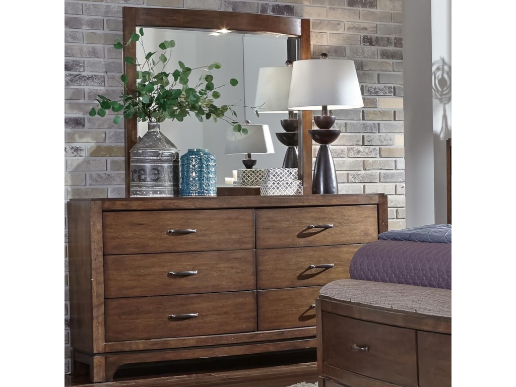 Avalon Iii 6 Drawer Dresser And Lighted Mirror By Liberty Furniture At Pilgrim City