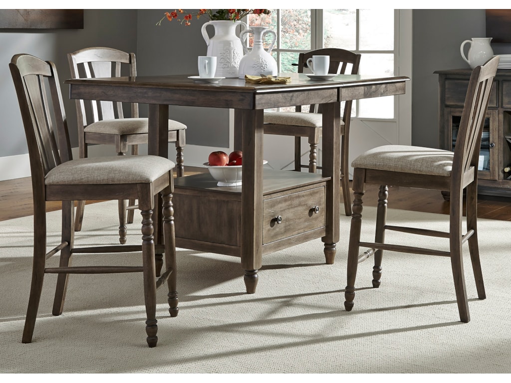 Liberty Furniture Candlewood 5 Piece Gathering Storage Table And Liberty Furniture Candlewood 5 Piece Gathering Storage Table And Barstool Set