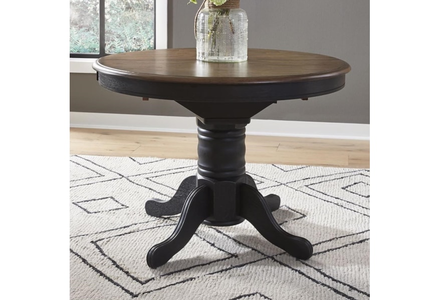 Liberty Furniture Carolina Crossing 186b Cd Ped Transitional Oval Pedestal Dining Table With Table Leaf Northeast Factory Direct Kitchen Tables