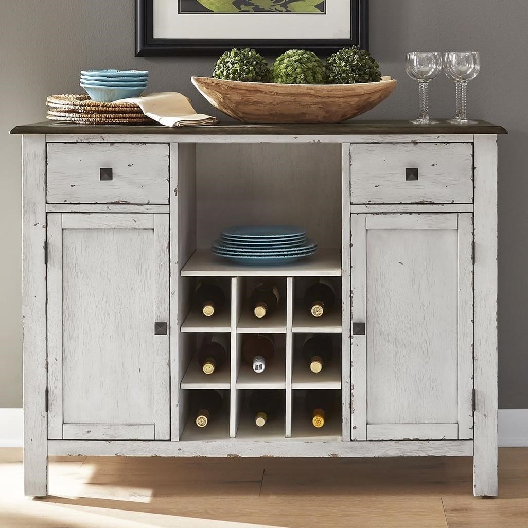 Liberty Furniture Carolina Crossing Transitional Dining Server With Removable Wine Bottle Storage Royal Furniture Servers