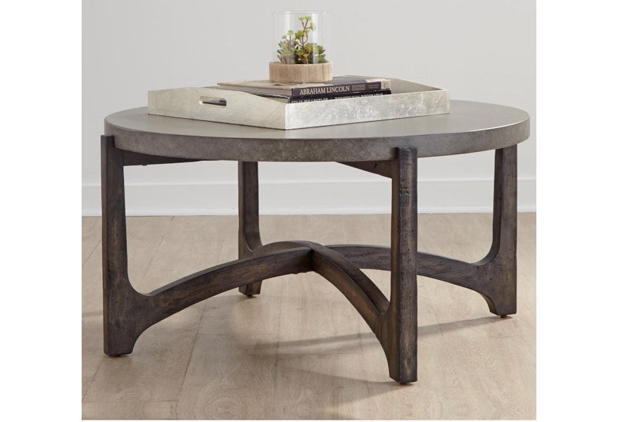 Liberty Furniture Cascade 292 Ot1011 Contemporary Round Cocktail Table Hudson S Furniture Cocktail Coffee Tables