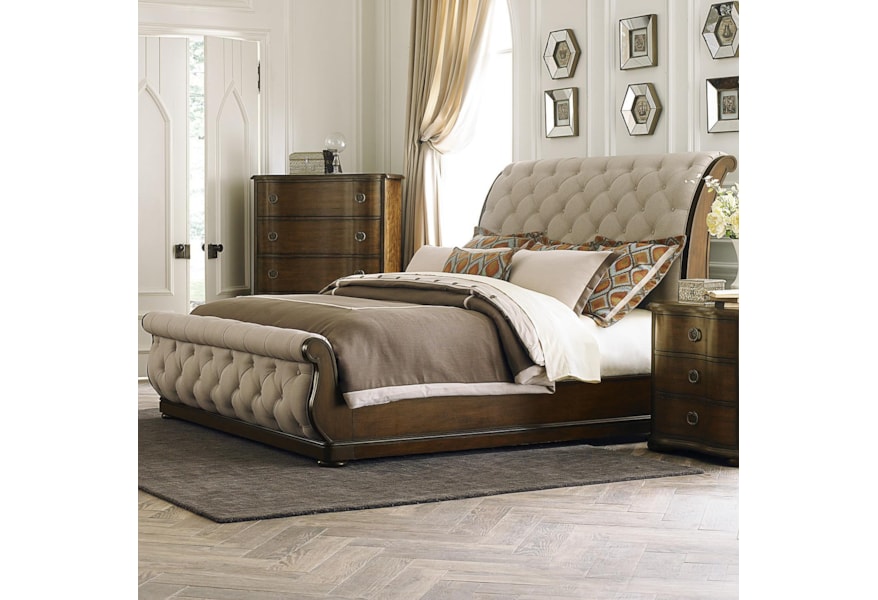 Liberty Furniture Cotswold Transitional Upholstered King Sleigh Bed Zak S Home Sleigh Beds