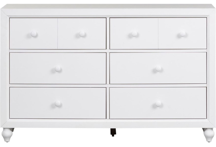 Liberty Furniture Cottage View Style 6 Drawer Dresser With Bun Feet Standard Dressers Cottage Style 6 Drawer Dresser