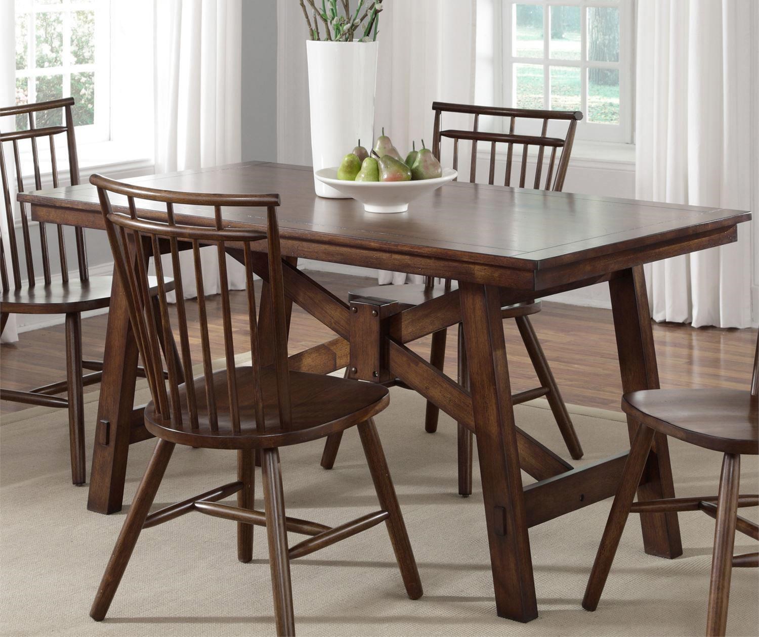 Creations Ii 5pc Trestle Dining Table Chair Set Rotmans Dining 5 Piece Sets