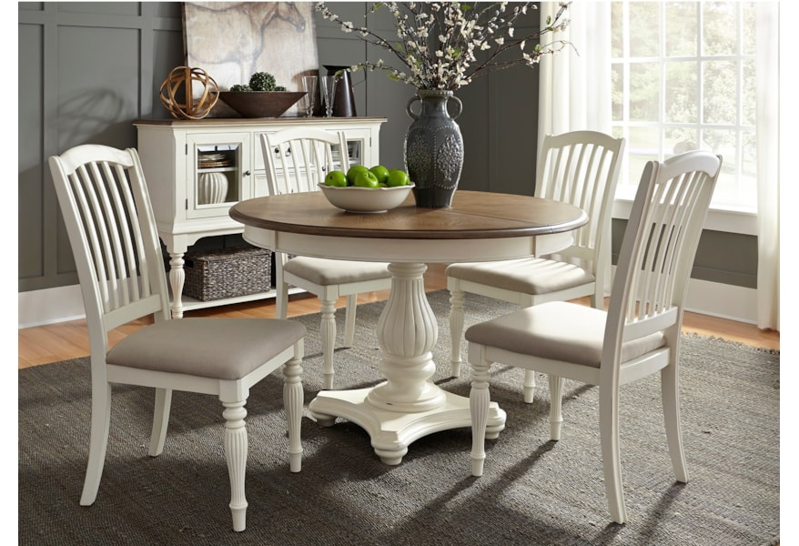 Liberty Furniture Cumberland Creek Dining Pedestal Table With Leaf