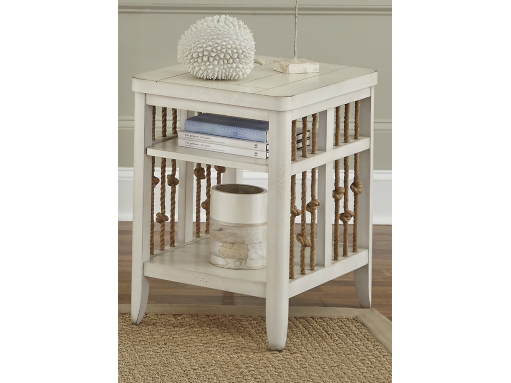 Dockside Ii Coastal Chair Side Table With Rope Accents By Liberty Furniture At Wayside
