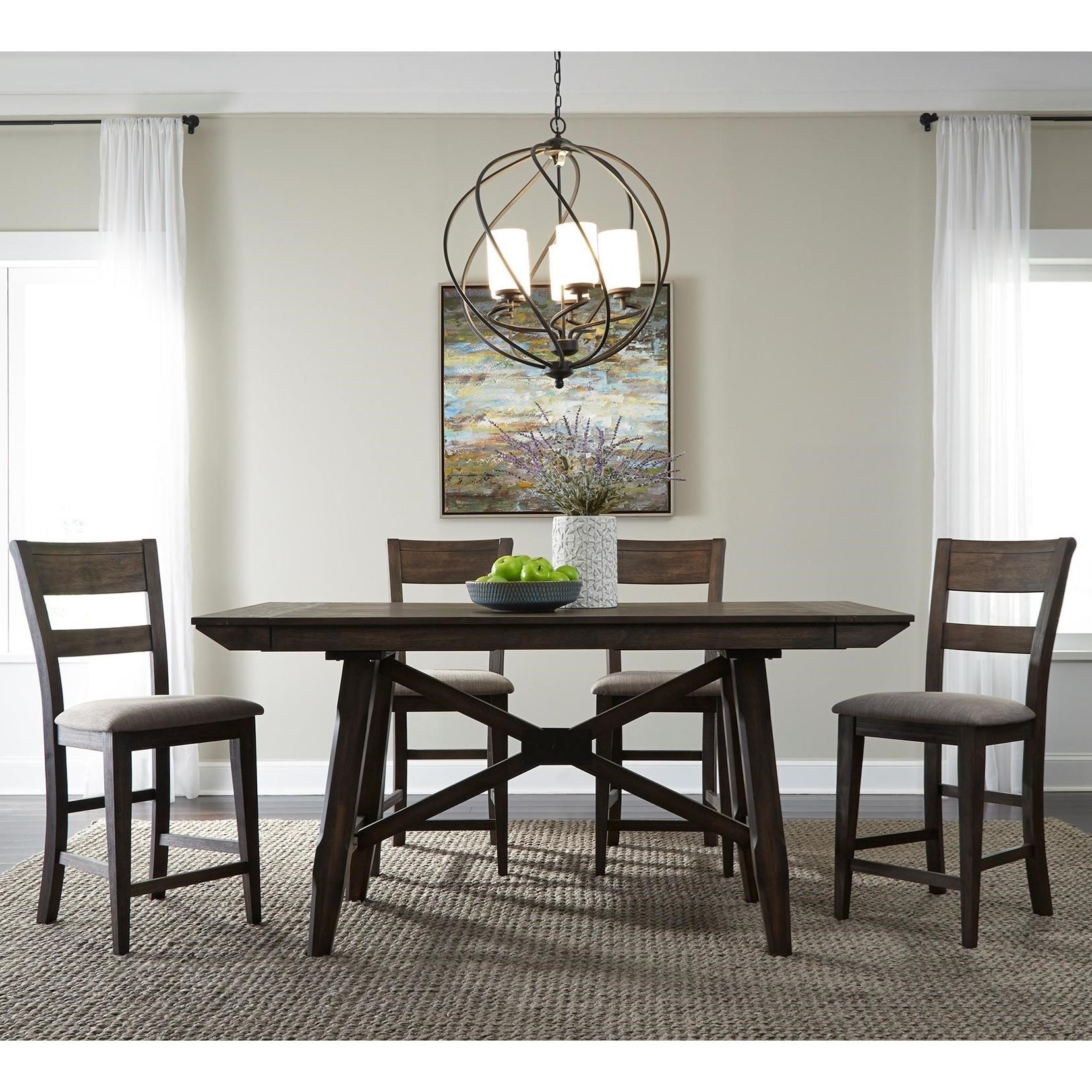 Liberty Furniture Double Bridge 5 Piece Gathering Table Set