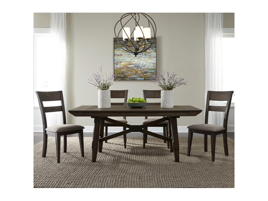 Double Bridge 5 Piece Trestle Table Set By Liberty Furniture At Pilgrim Furniture City