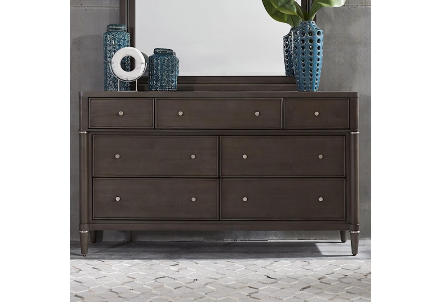 Liberty Furniture Essex Transitional 7 Drawer Dresser With Metal