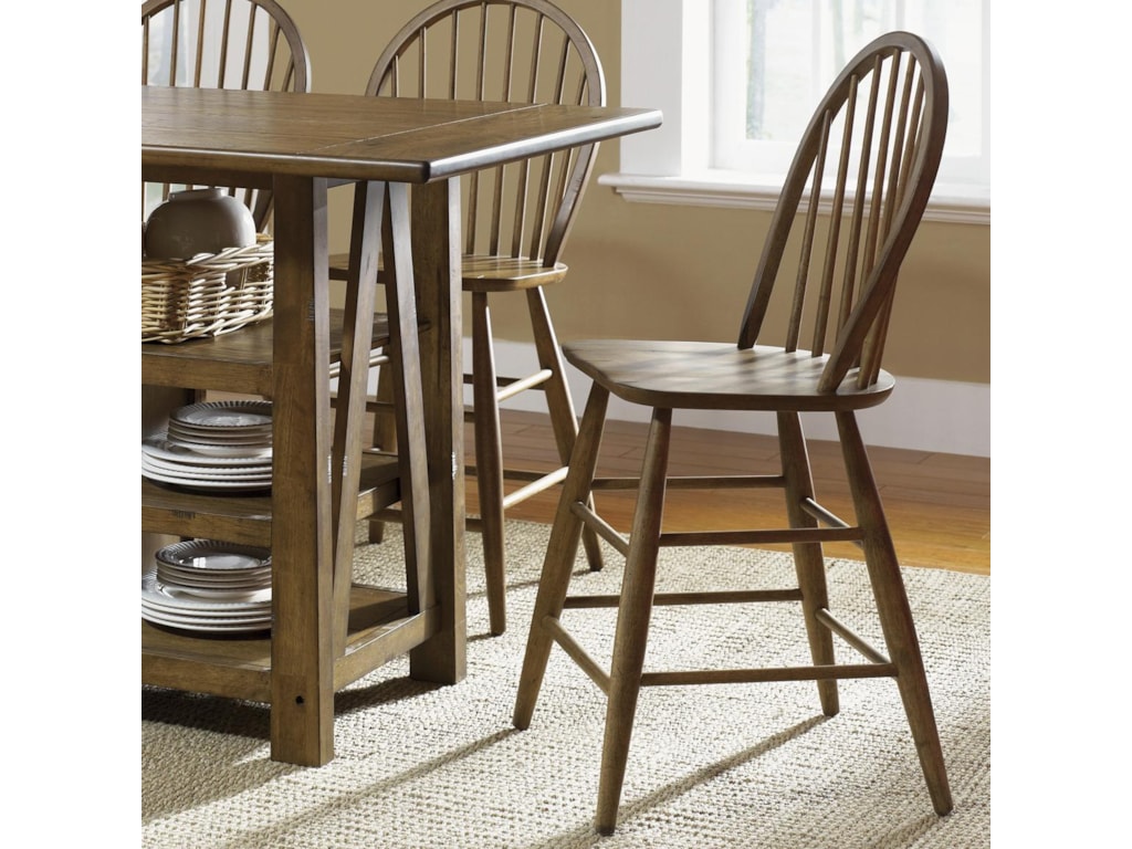 Liberty Furniture Farmhouse Windsor Back Counter Height Chair