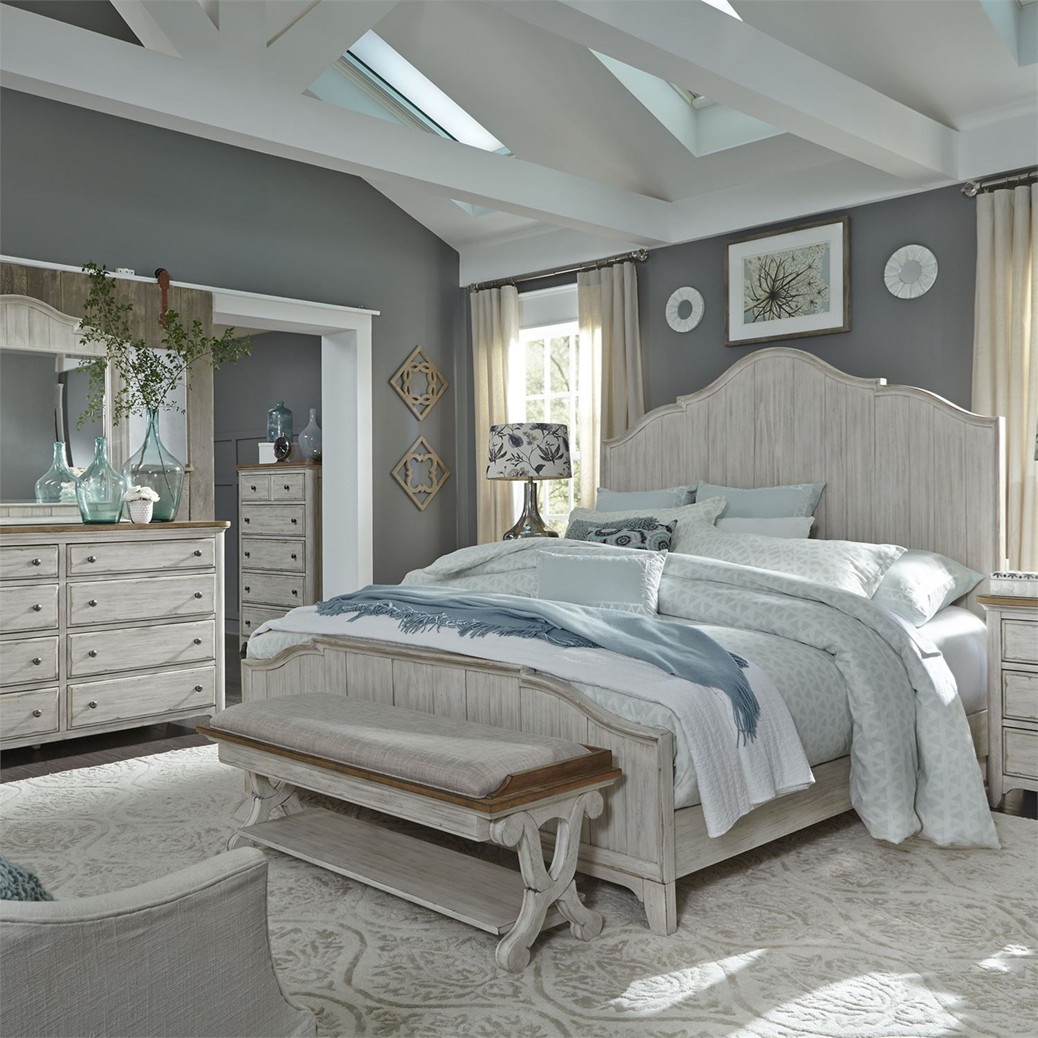 Liberty Furniture Farmhouse Reimagined 652 Br Kpb Relaxed Vintage King Panel Bed Northeast Factory Direct Panel Beds