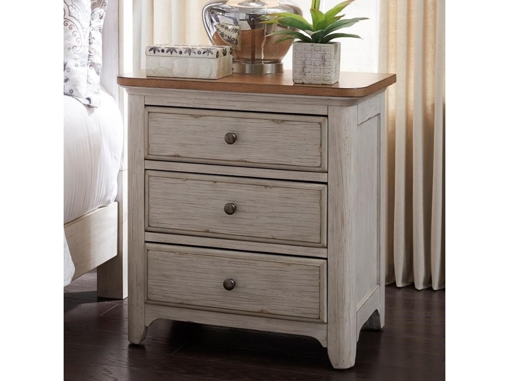 Liberty Furniture Farmhouse Reimagined Relaxed Vintage 3 Drawer Liberty Furniture Farmhouse Reimagined3 Drawer Night Stand