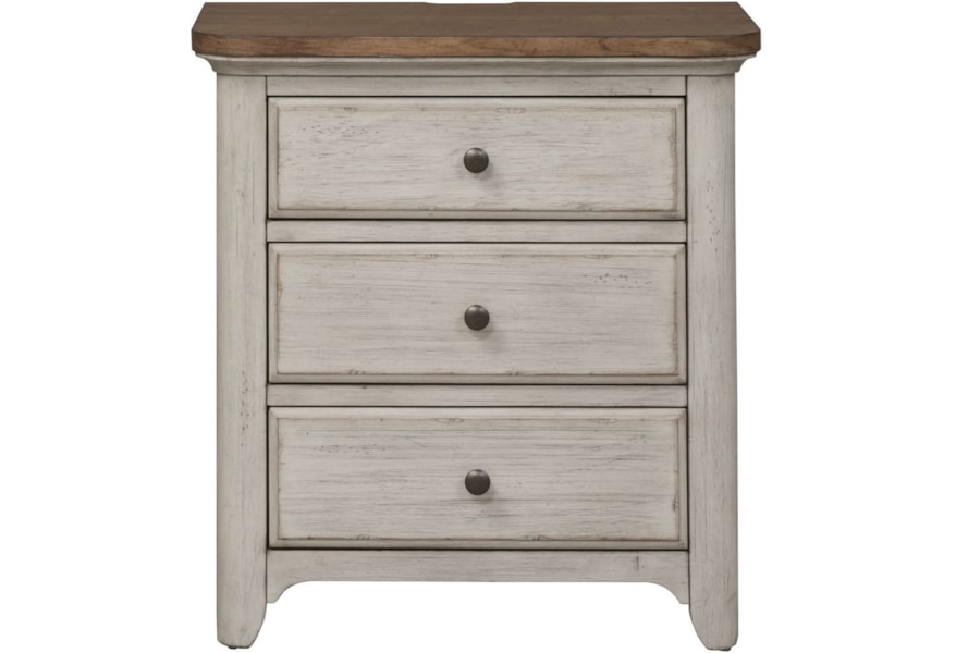 Farmhouse Reimagined 3 Drawer Night Stand Farmhouse Reimagined 3 Drawer Night Stand