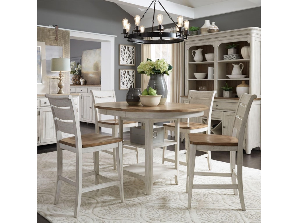 Farmhouse Reimagined 5 Piece Gathering Table Set By Liberty Furniture At Darvin Furniture