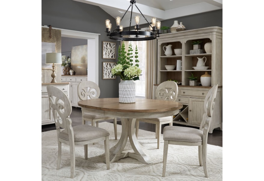 Liberty Furniture Farmhouse Reimagined Relaxed Vintage Pedestal