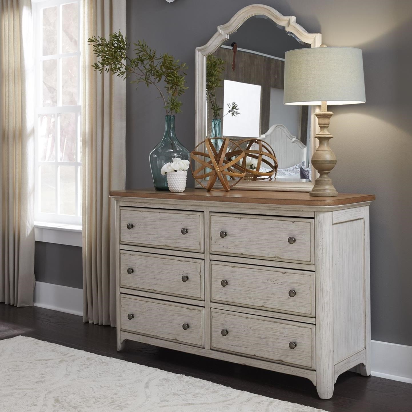 Liberty Furniture Farmhouse Reimagined Cottage Kid S Bedroom 6 Drawer Dresser Mirror Set Reeds Furniture Dresser Mirror Sets