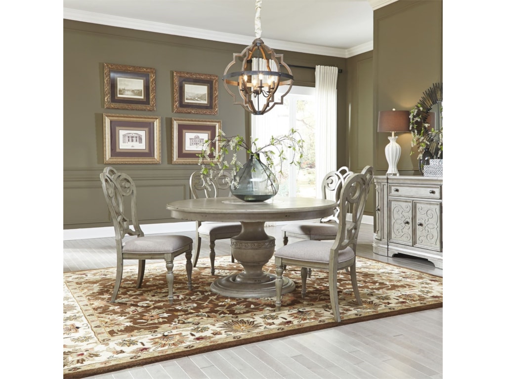 Liberty Furniture Grand Estates 5 Piece Pedestal Table Set H L Liberty Furniture Grand Estates 5 Piece Pedestal Table Set