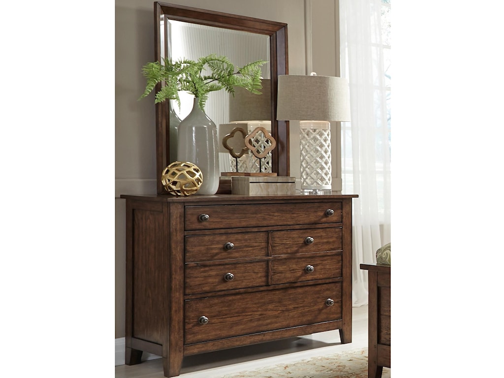 Liberty Furniture Grandpa S Cabin Casual 3 Drawer Dresser Mirror