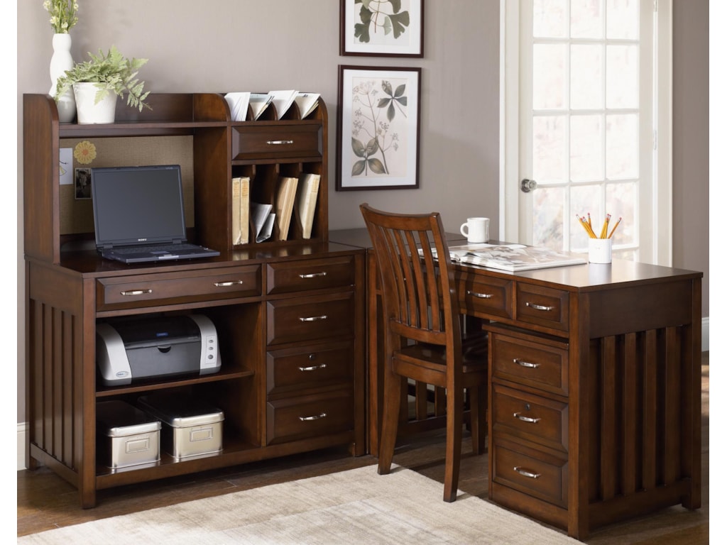 Liberty Furniture Hampton Bay 5 Piece L Shaped Desk And File