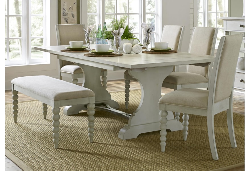 Liberty Furniture Harbor View 731 Dr O6trs Trestle Table And 4