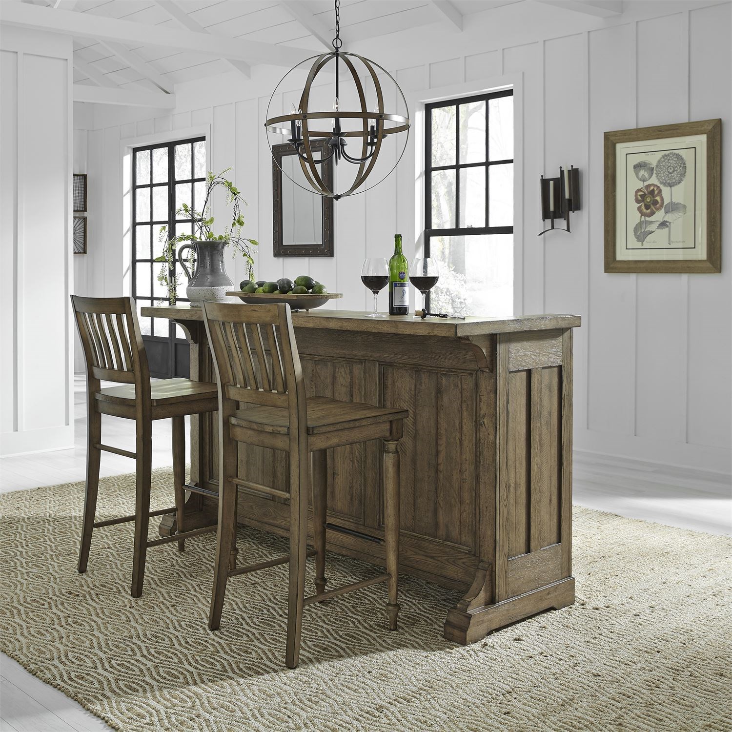 Liberty Furniture Harvest Home Relaxed Vintage Slat Back Bar Stool