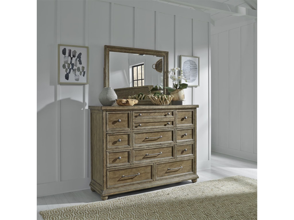 Harvest Home Relaxed Vintage 11 Drawer Dresser And Mirror By Freedom Furniture At Ruby Gordon