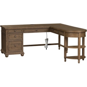 Liberty Furniture Harvest Home Relaxed Vintage L Shaped Desk Zak S Home L Shape Desks