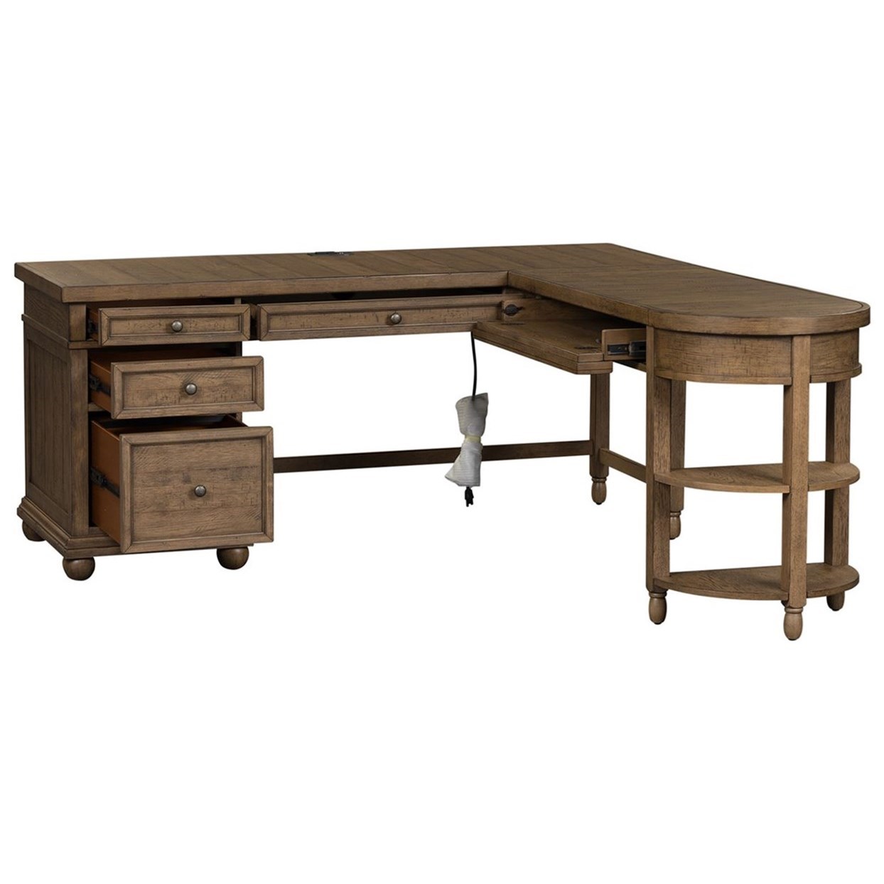 Liberty Furniture Harvest Home Relaxed Vintage L Shaped Desk Zak S Home L Shape Desks