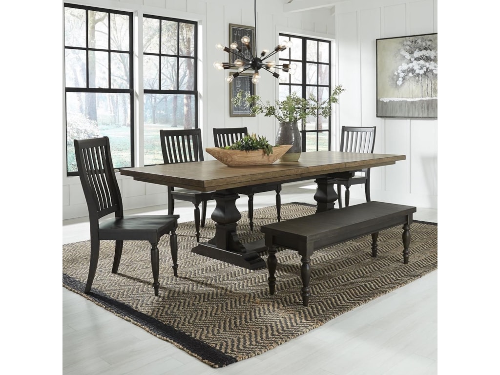 Liberty Furniture Harvest Home Relaxed Vintage 6 Piece Trestle Liberty Furniture Harvest Home Relaxed
