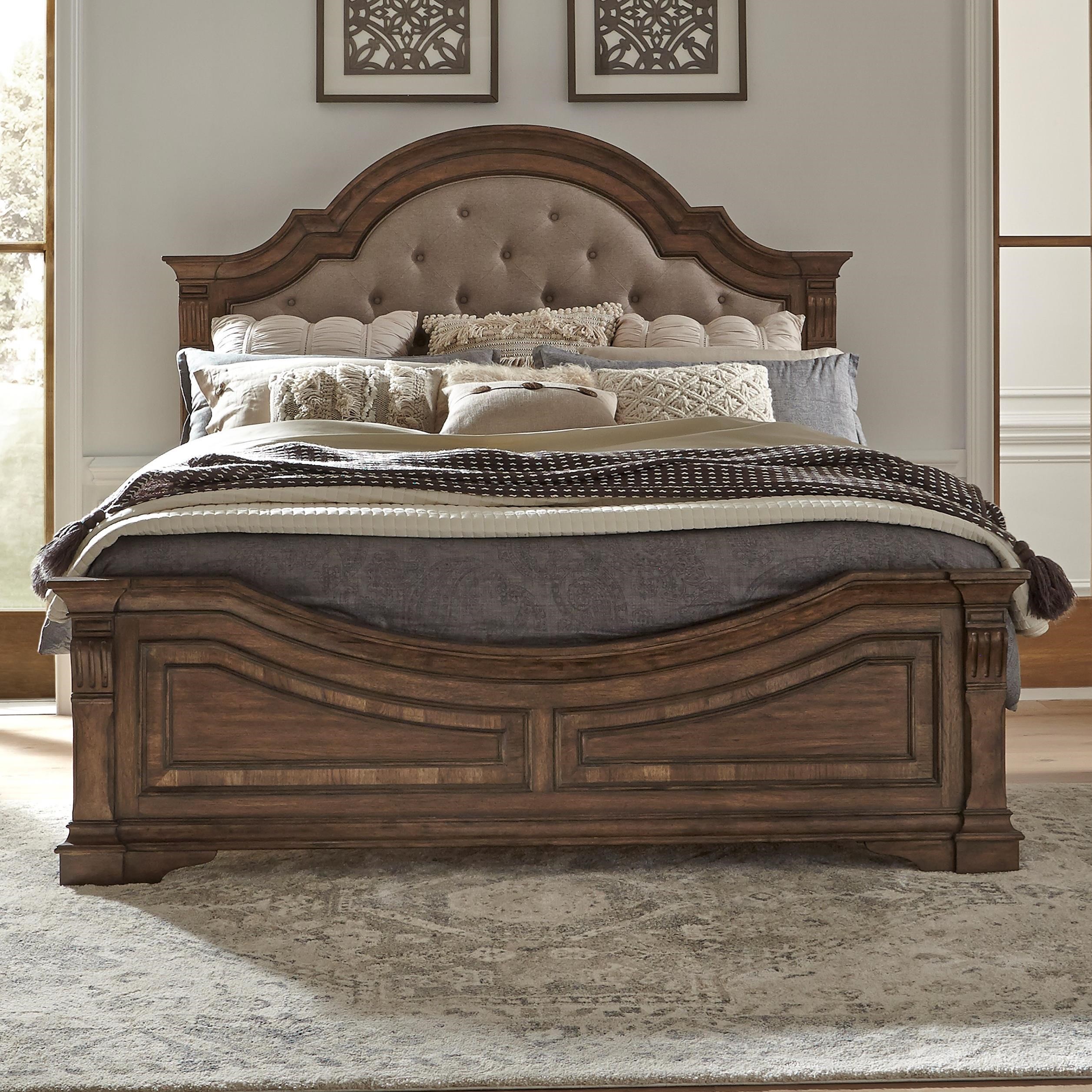 Liberty Furniture Haven Hall 685 Br Oqpb Traditional Queen Upholstered Panel Bed Hudson S Furniture Upholstered Beds