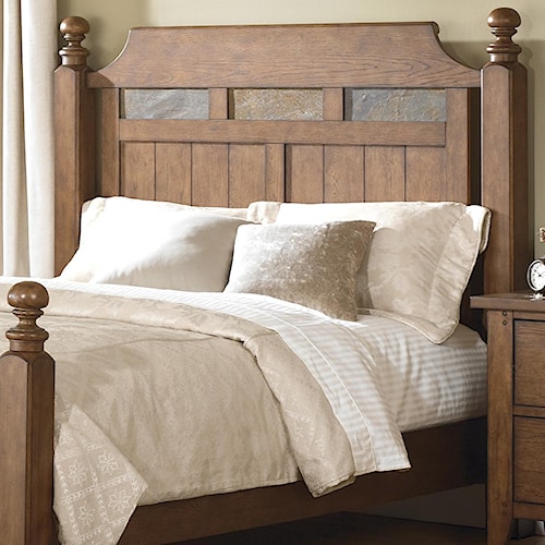 Liberty Furniture Hearthstone Queen Poster Headboard With Decorative Liberty Furniture Hearthstone Queen Poster Headboard With Decorative Slate Inlay