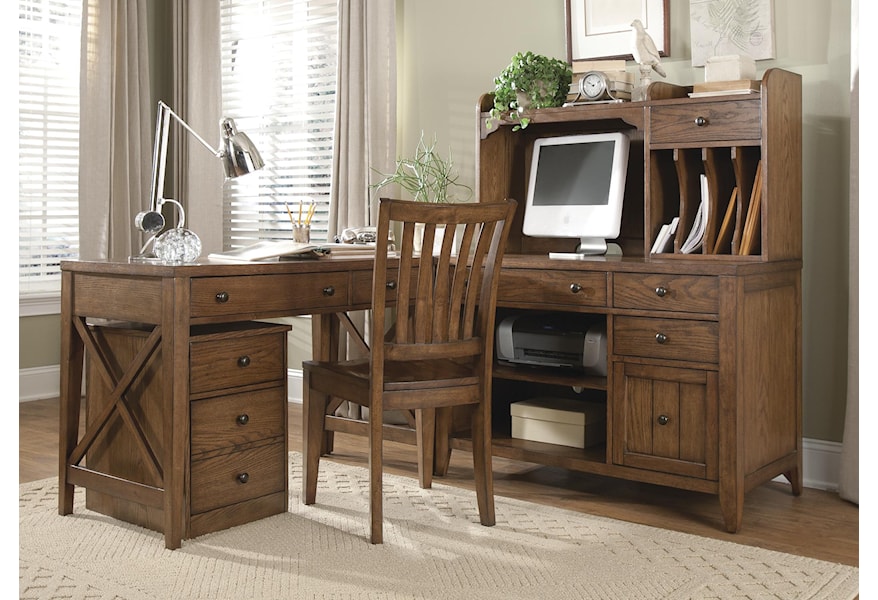 Liberty Furniture Hearthstone 5 Piece L Shaped Desk And File