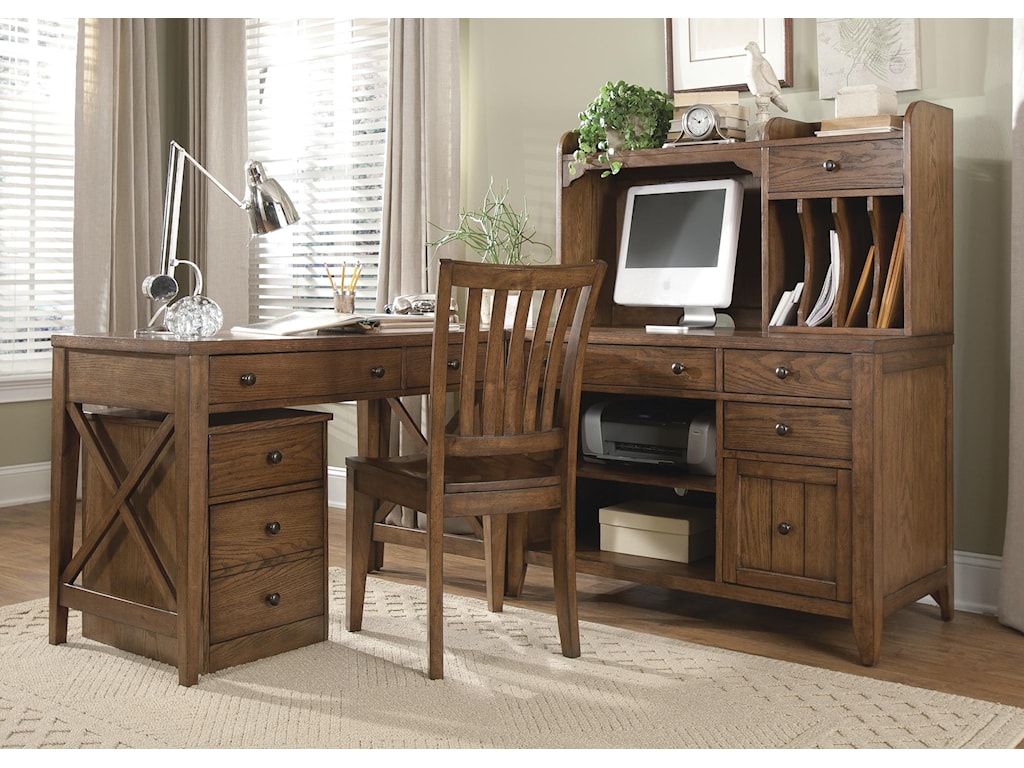 Liberty Furniture Hearthstone 5 Piece L Shaped Desk And File