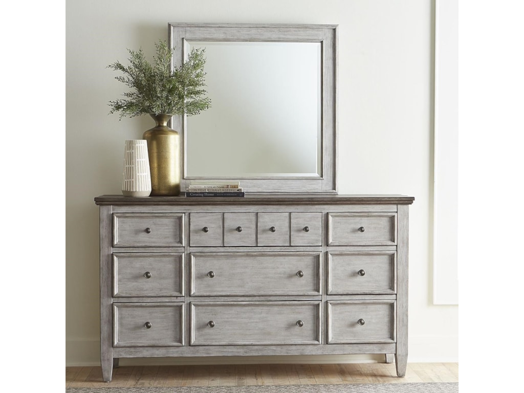 Liberty Furniture Heartland Transitional 9 Drawer Dresser And