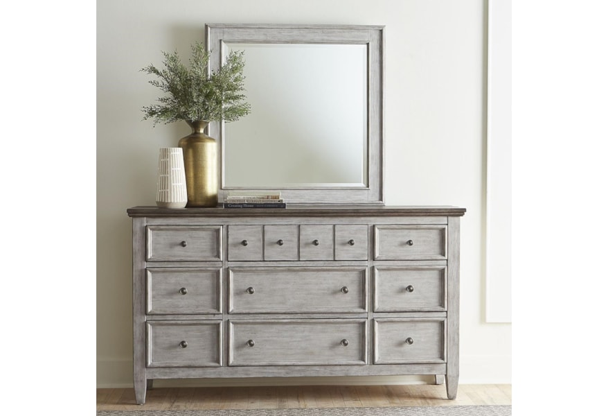 Liberty Furniture Heartland Transitional 9 Drawer Dresser And