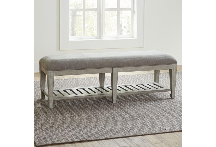 Liberty Furniture Heartland Transitional Upholstered Bed Bench