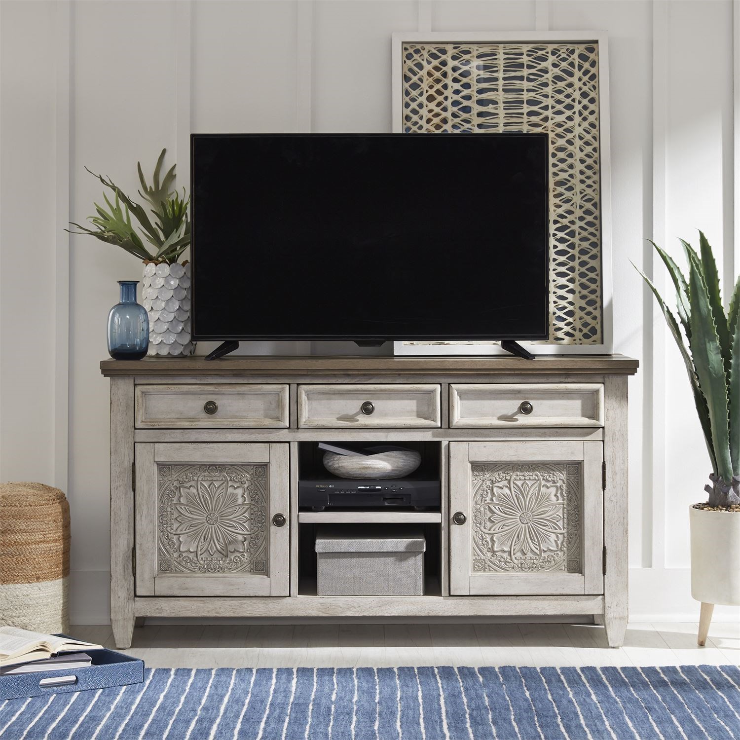 Liberty Furniture Heartland Transitional 56 Inch Tile Tv Console Wayside Furniture Tv Stands