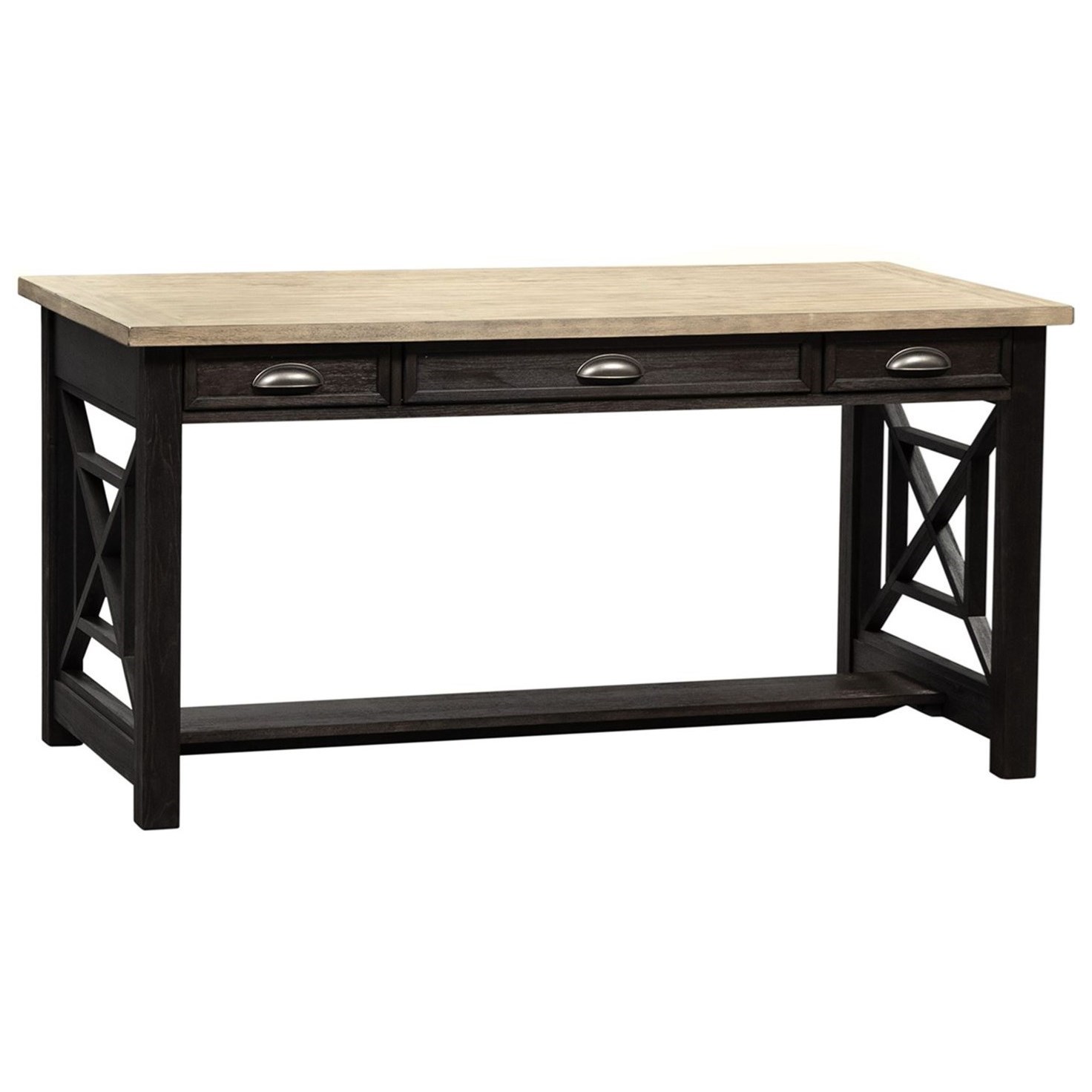 Freedom Furniture Heatherbrook Transitional Writing Desk With 3 Drawers Ruby Gordon Home Table Desks Writing Desks