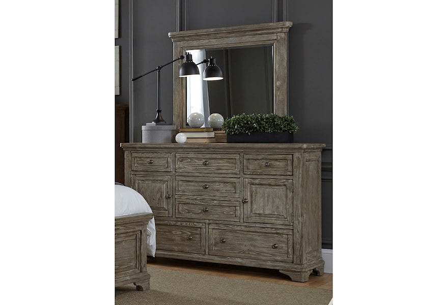 Liberty Furniture Highlands 7 Drawer Dresser Mirror With Wood