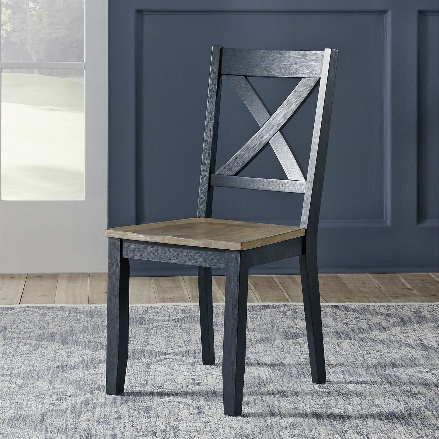 Liberty Furniture Lakeshore Cottage Style X Back Side Chair Royal Furniture Dining Side Chairs