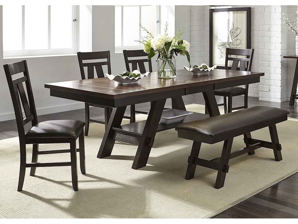 Liberty Furniture Lawson 6 Piece Rectangular Table Set Royal Furniture Table Chair Set With Bench